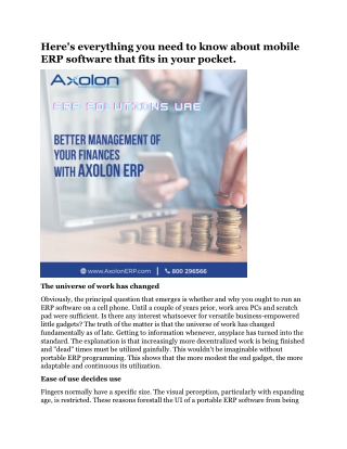 Here's everything you need to know about mobile ERP software that fits in your pocket.