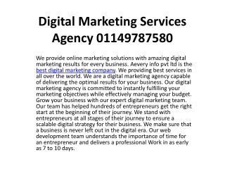 Digital Marketing Services Agency 01149787580