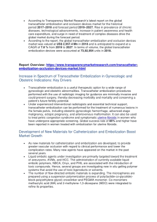 Transcatheter Embolization and Occlusion Devices Market