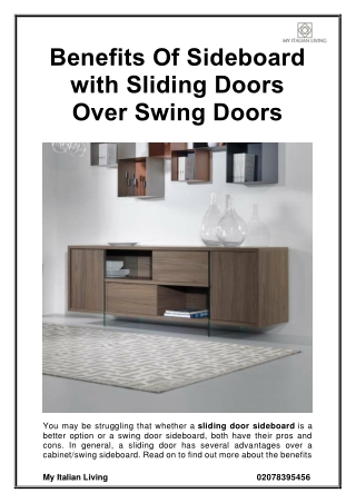 Benefits Of Sideboard with Sliding Doors Over Swing Doors