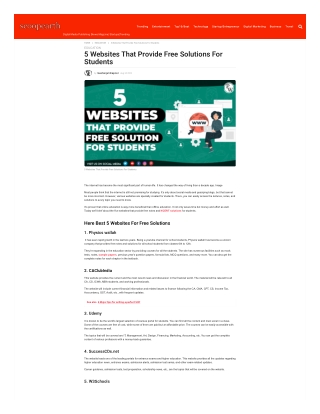 5 Websites That Provide Free Solutions For Students