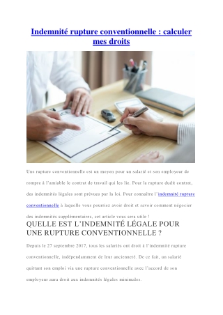 Indemnité rupture conventionnelle : comment calculer mes droits ?