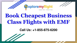 Book Cheapest Business Class Flights with EMF