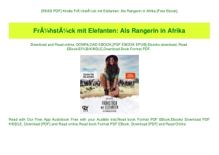 [READ PDF] Kindle FrÃƒÂ¼hstÃƒÂ¼ck mit Elefanten Als Rangerin in Afrika [Free Ebook]