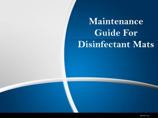 Maintenance Guide For Disinfectant Mats