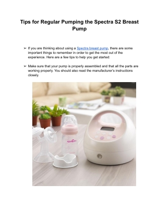 Tips for Regular Pumping the Spectra S2 Breast Pump