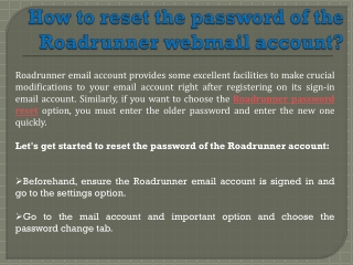 Roadrunner webmail password reset | How to fix RR mail login issue