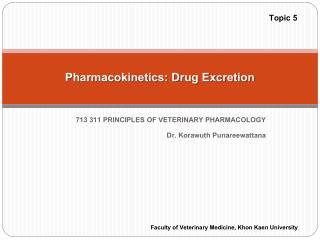 Pharmacokinetics: Drug Excretion