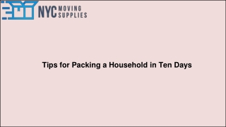 Tips for Packing a Household in Ten Days
