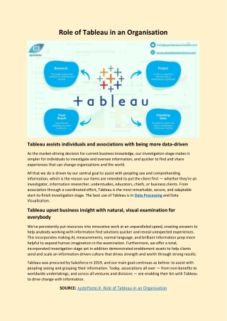 Role of Tableau in an Organisation