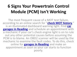 6 Signs Your Powertrain Control Module (PCM) Isn't Working