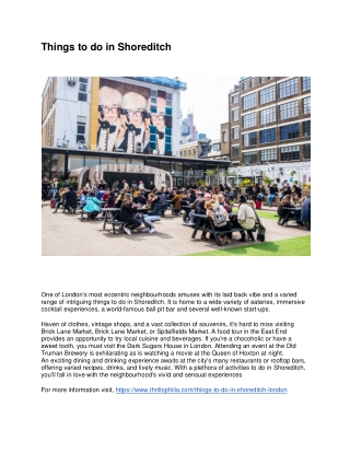 Things to do in Shoreditch