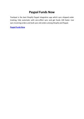 Paypal Funds Now