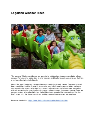 Legoland Windsor Rides