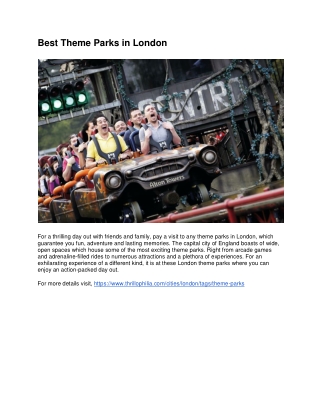Best Theme Parks in London