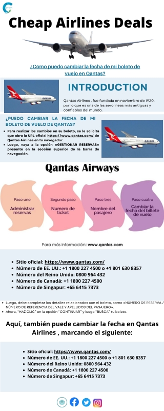 ¿Cómo puedo cambiar la fecha de mi boleto de vuelo en Qantas?