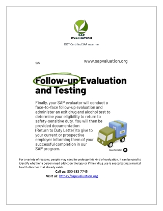 DOT Certified SAP near me | Sap Evaluation