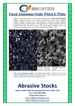 Fused Aluminum Oxide Which Is White