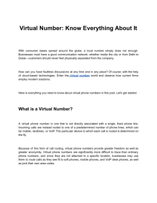 Virtual Number_ Know Everything About It