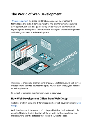 The World of Web Development
