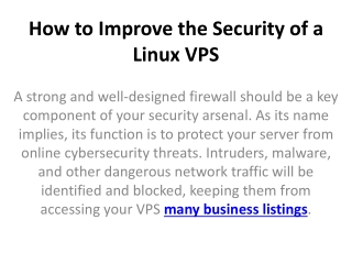 How to Improve the Security of a Linux VPS