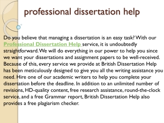 professional dissertation help