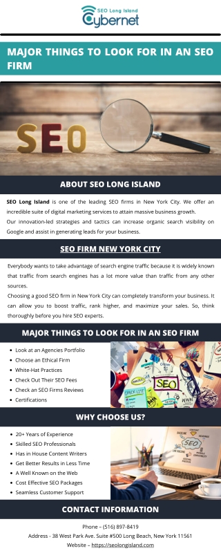 Major Things to Look For in an SEO Firm