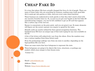 Cheap Fake Id