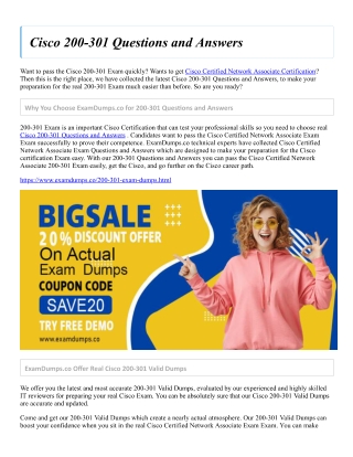 Cisco 200-301 Questions and Answers