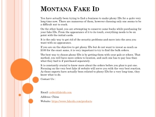 Montana Fake Id