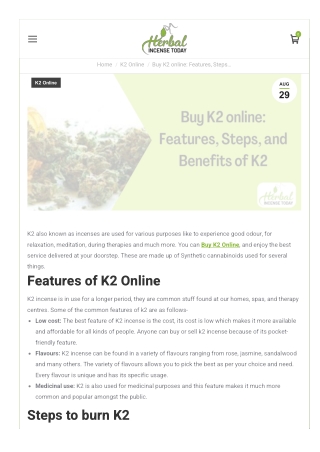 Buy K2 online features, steps and benefits of K2