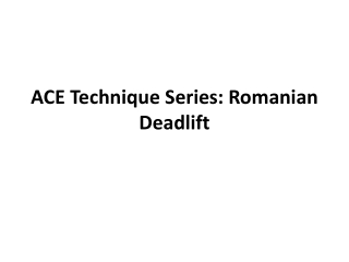 ACE Technique Series Domaina Deadlift
