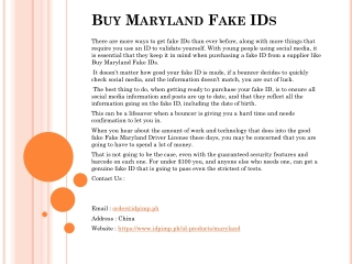 Buy Maryland Fake IDs