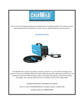 Spot Welding Machine | Cruxweld.com