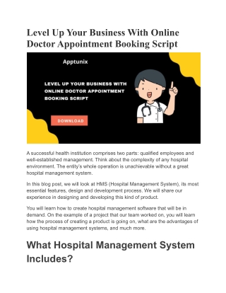 Level Up Your Business With Online Doctor Appointment Booking Script