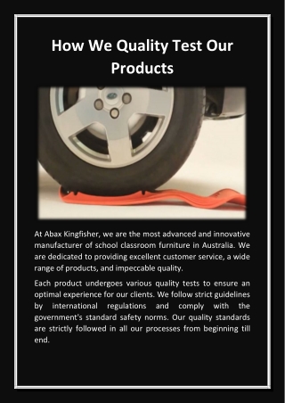 How We Quality Test Our Products