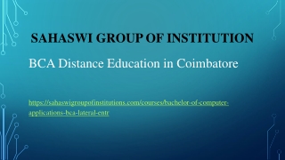 BCA Distance Education in Coimbatore