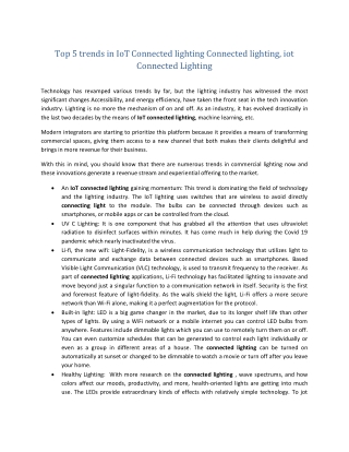 Top 5 trends in IoT Connected lighting Connected lighting, iot Connected Lighting