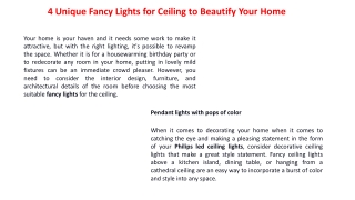 4 Unique Fancy Lights for Ceiling to Beautify Your Home