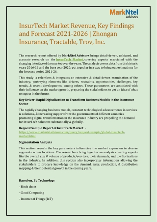 InsurTech Market Revenue, Key Findings and Forecast 2021-2026