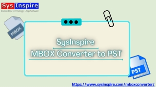 SysInspire MBOX Converter to PST