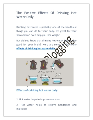 The Positive Effects Of Drinking Hot Water Daily