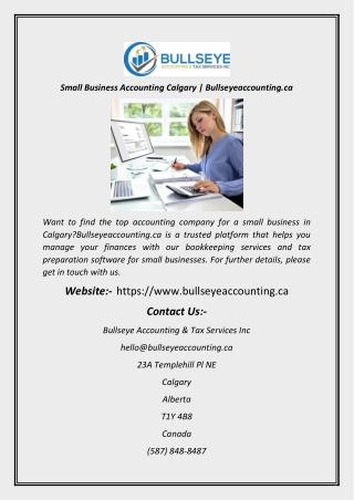 Small Business Accounting Calgary  Bullseyeaccounting.ca