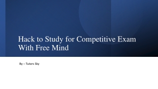 Hack to Study for Competitive Exam With Free Mind _