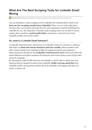 What Are The Best Scraping Tools for LinkedIn Email Mining