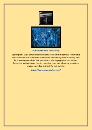 GDPR compliance consultancy