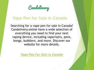 Vape Pen for Sale in Canada  Candelivery.online