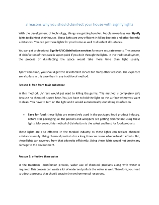 3 reasons why you should disinfect your house with Signify lights
