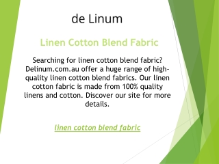 Linen Cotton Blend Fabric  Delinum.com.au