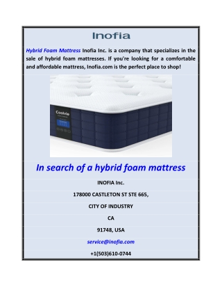 In search of a hybrid foam mattress